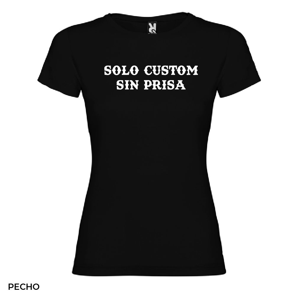 Solo Custom Sin Prisa. Camiseta jamaica motera con el diseño oficial. Estampación Pecho