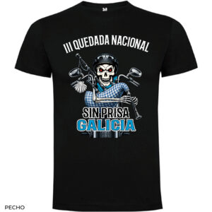 Camiseta de la 3ª Quedada Nacional de Solo Custom Sin Prisa. Estampación pecho