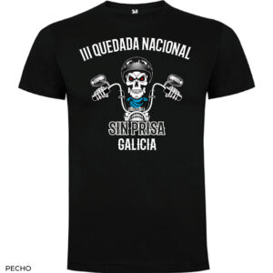 Solo Custom Sin Prisa. Camiseta motera tercera quedada nacional Galicia pañuelo.
