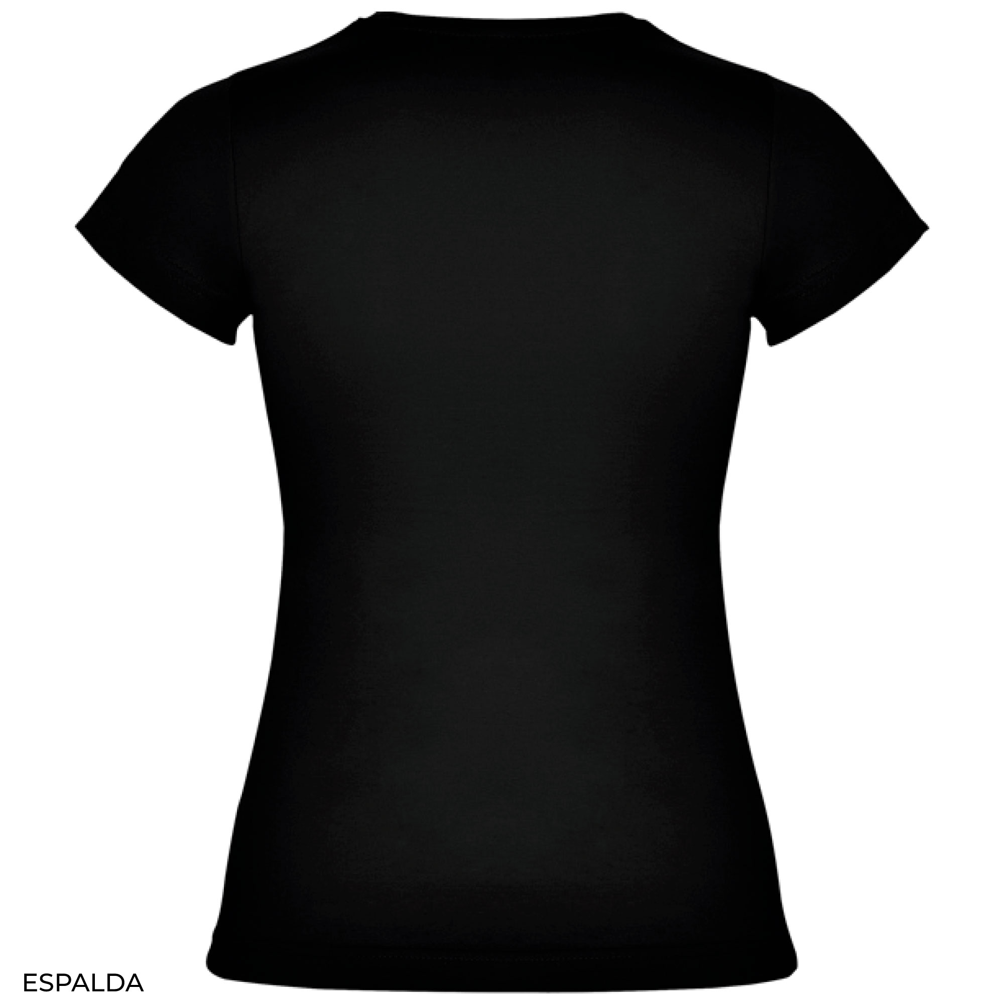 Camiseta Jamaica para mujer. Espalda sin diseño, negro. 3 quedada nacional Solo Custom
